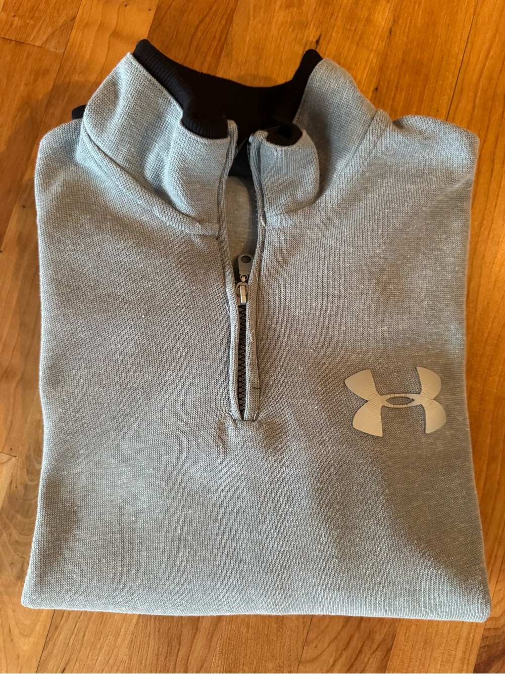 Under Armour Gray and Black Quarter-Zip Pullover- Men's Small